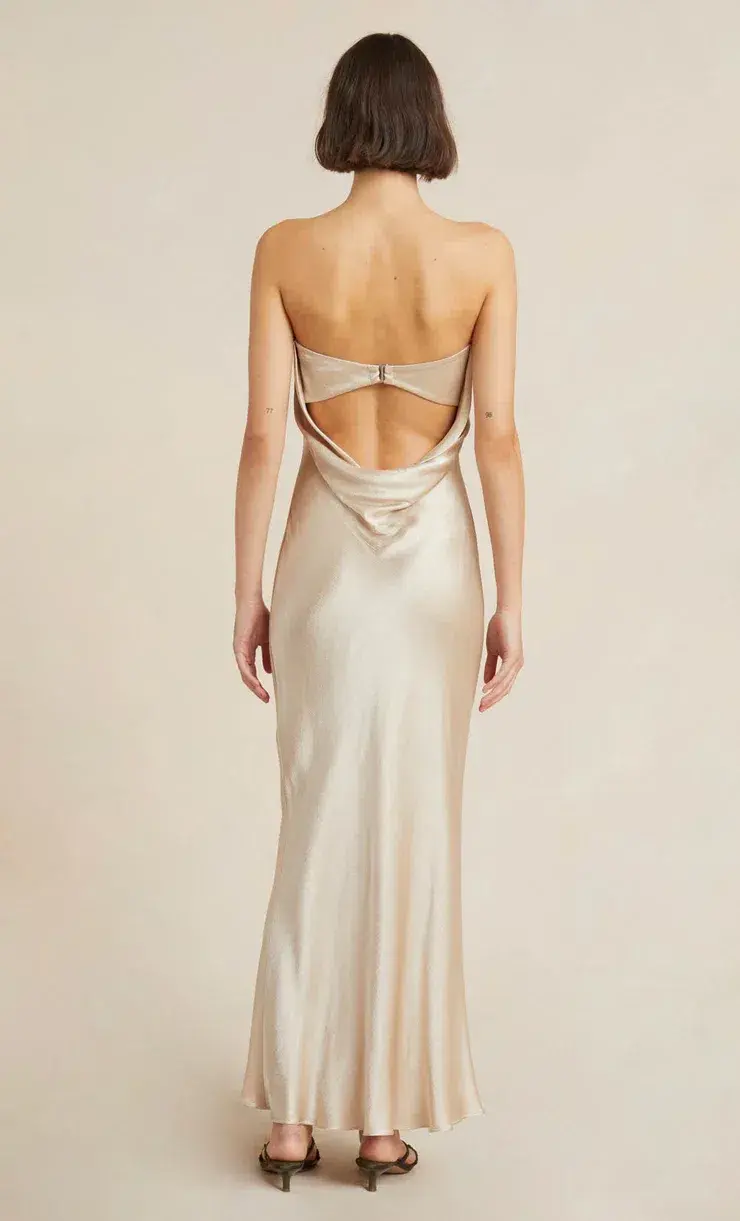 Bec and Bridge Moon Dance Strapless Dress in Sand Beige Size 12 - Image 3
