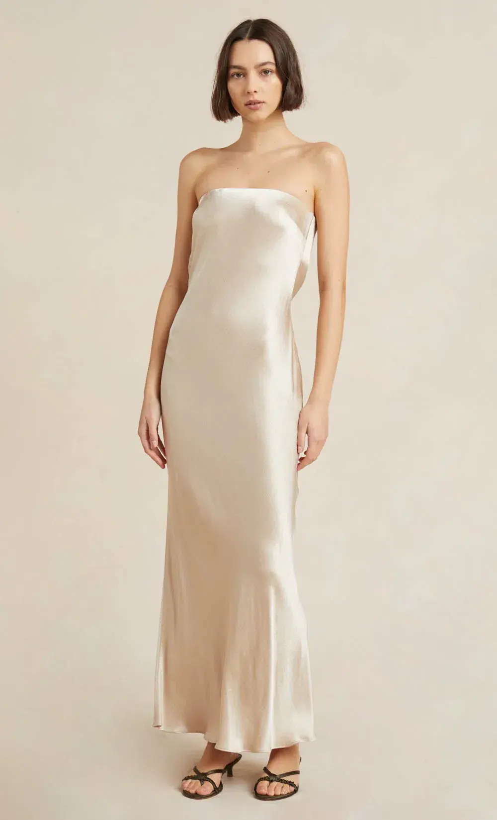 Bec and Bridge Moon Dance Strapless Dress in Sand Beige Size 12 - Image 1