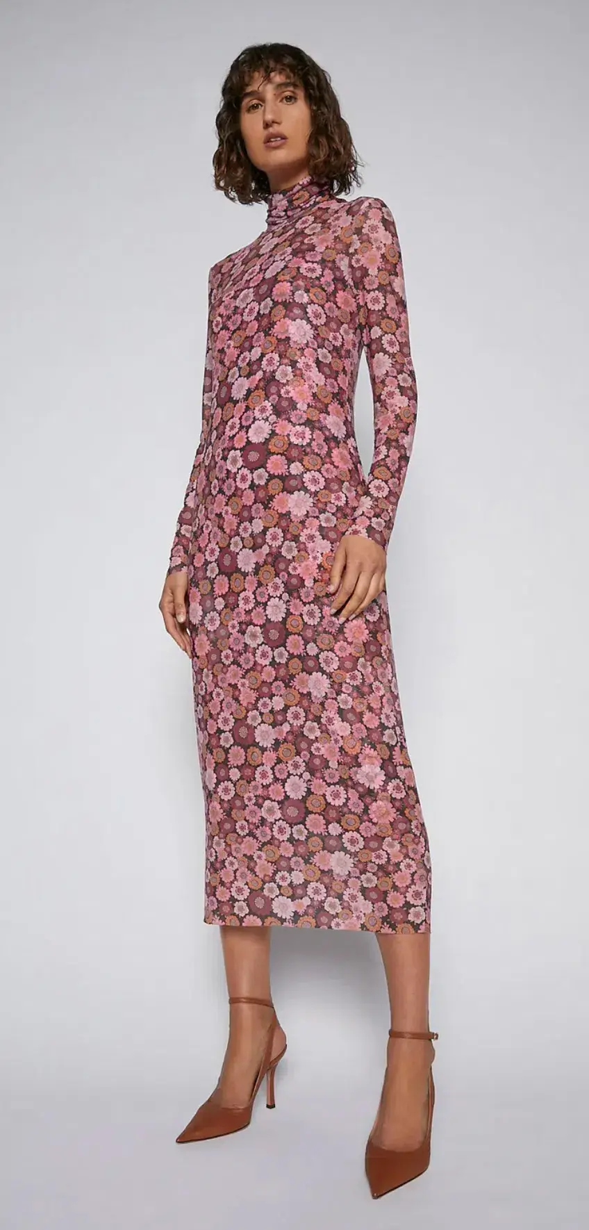 Scanlan Theodore Floral Mesh Dress Pink Size 6 - Image 2
