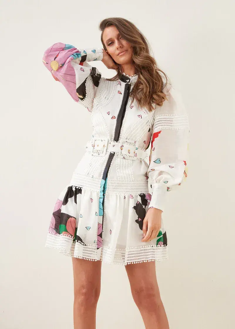 Mackenzie Mode Monarch Mini Dress Print Size 6 - Image 2