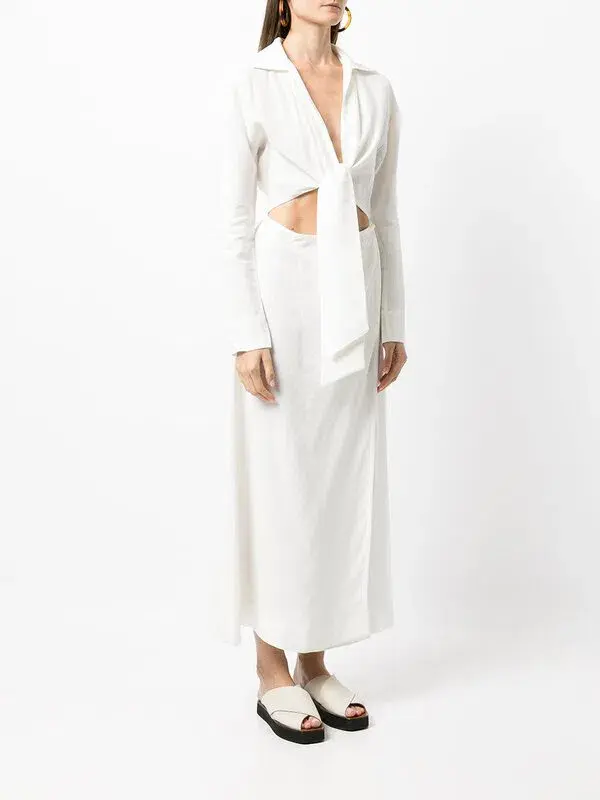 Sir The Label Clemence Long Sleeve Wrap Dress Ivory Size 0 / AU 6 - Image 2