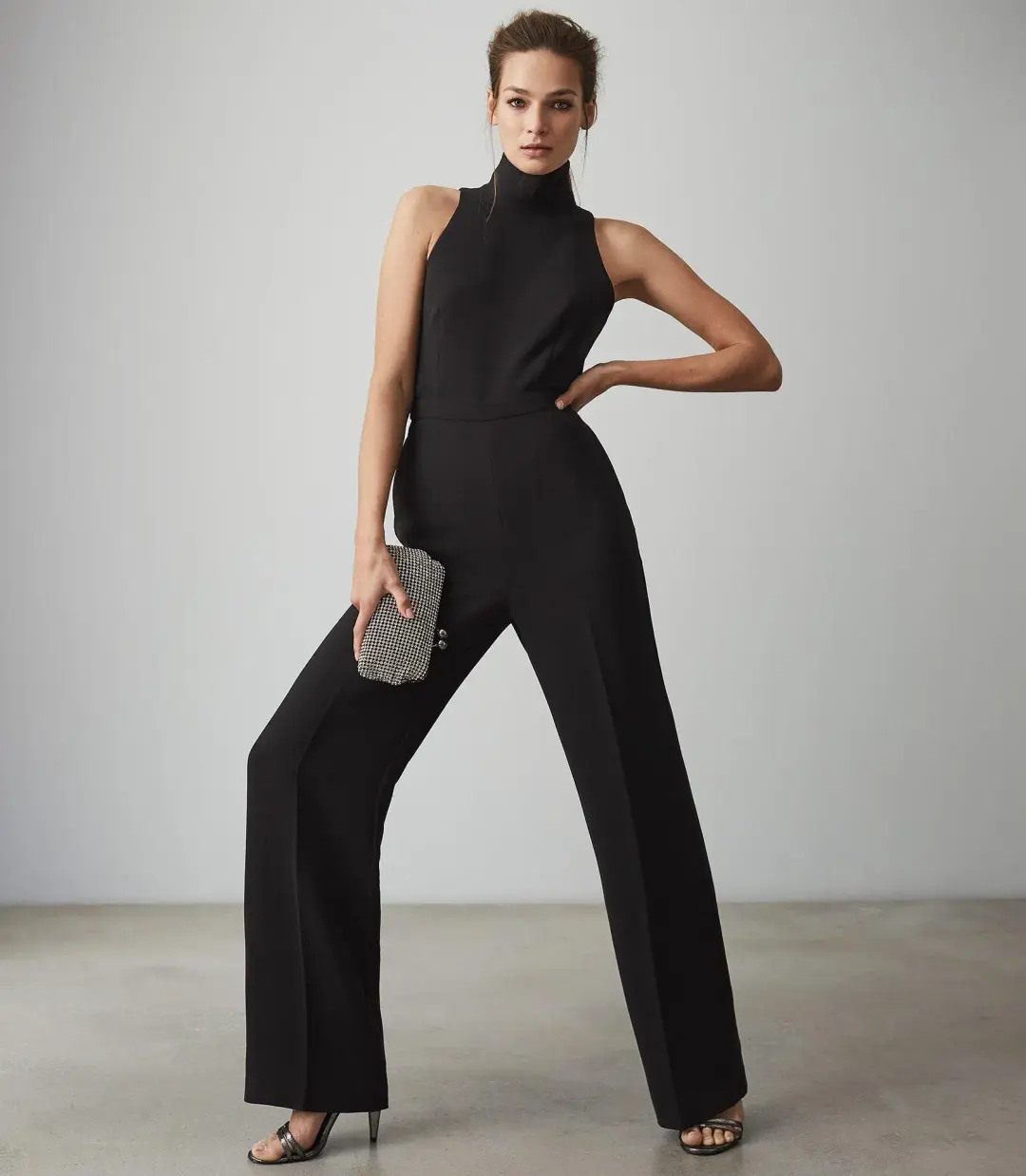 Reiss Dori Jumpsuit Black Size 6 for rent on The Volte - main image