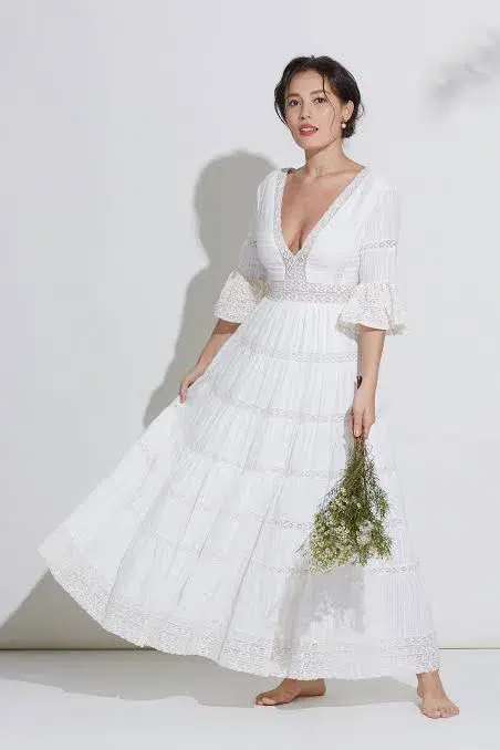 Spell & The Gypsy Tuula Senorita Gown Cream Size Medium - Image 1