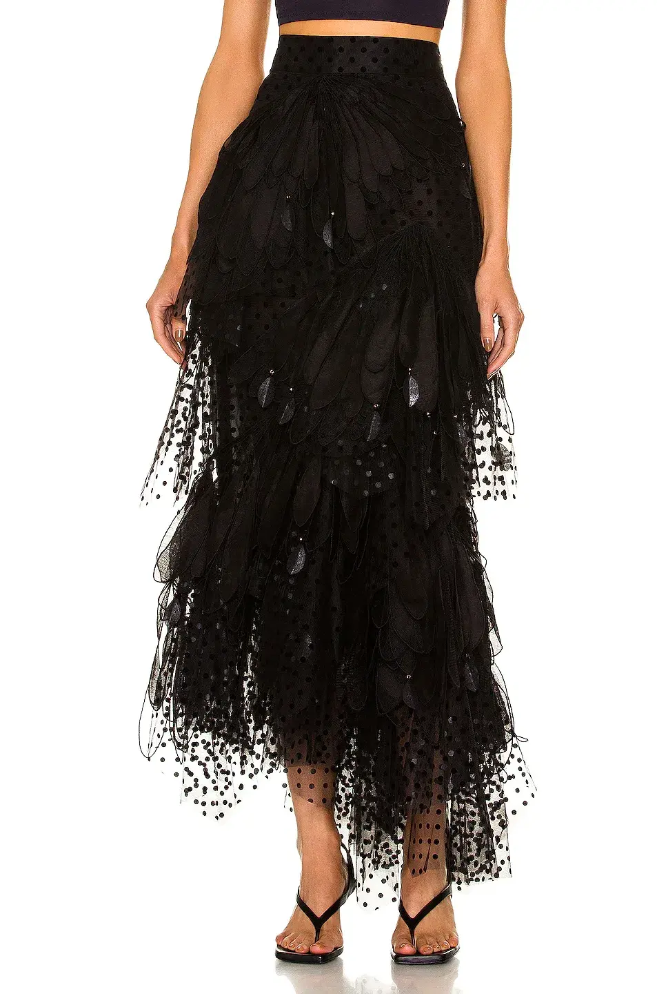 Zimmermann Rhythmic Embroidery Skirt Black Size 0/AU 8 for rent on The Volte - main image