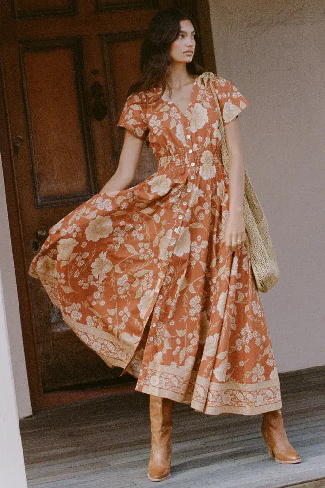 Spell & The Gypsy Sloane Gown in Ochre Size Medium - Image 1