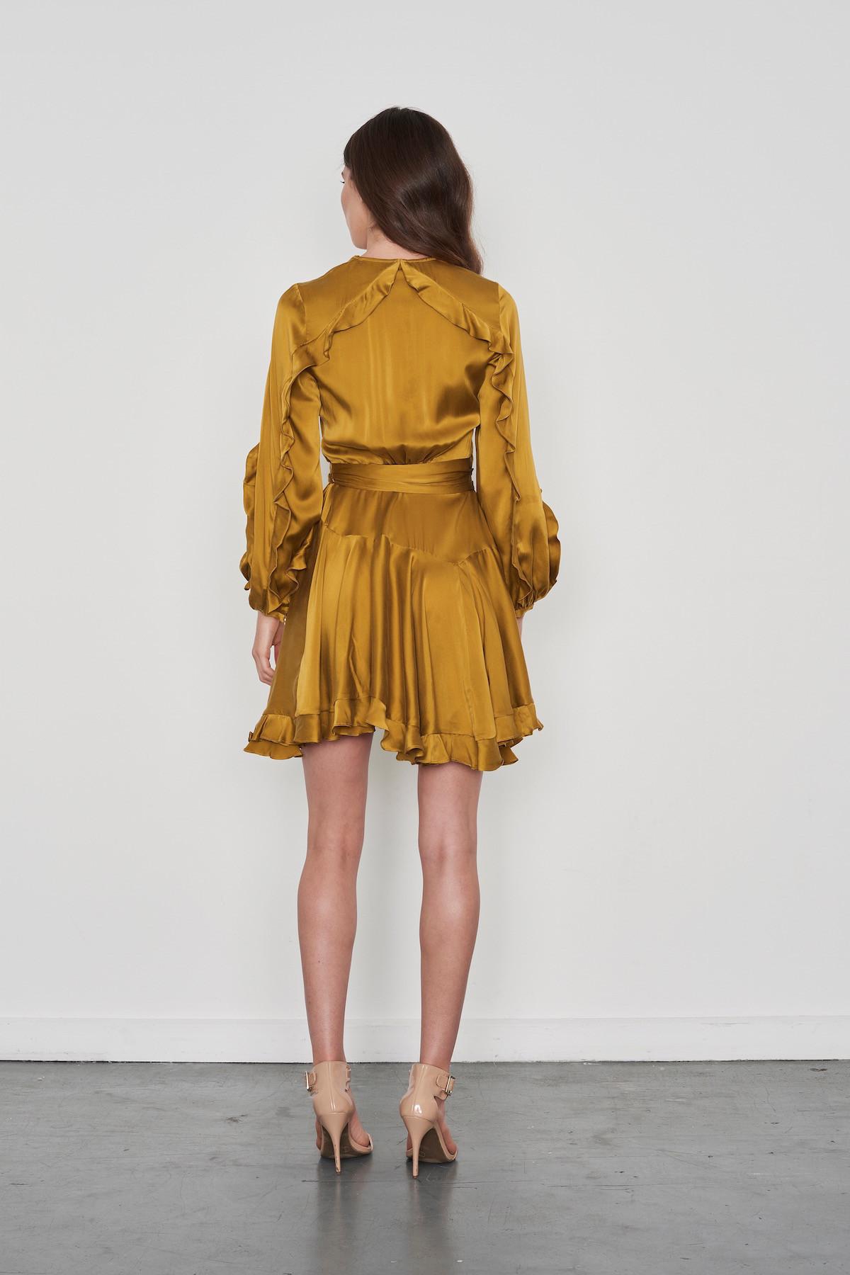ZIMMERMANN WINSOME FLUTTER ROBE DRESS CITRUS Size 8 - Image 6