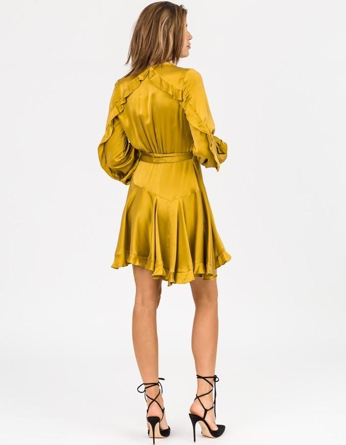 ZIMMERMANN WINSOME FLUTTER ROBE DRESS CITRUS Size 8 - Image 4
