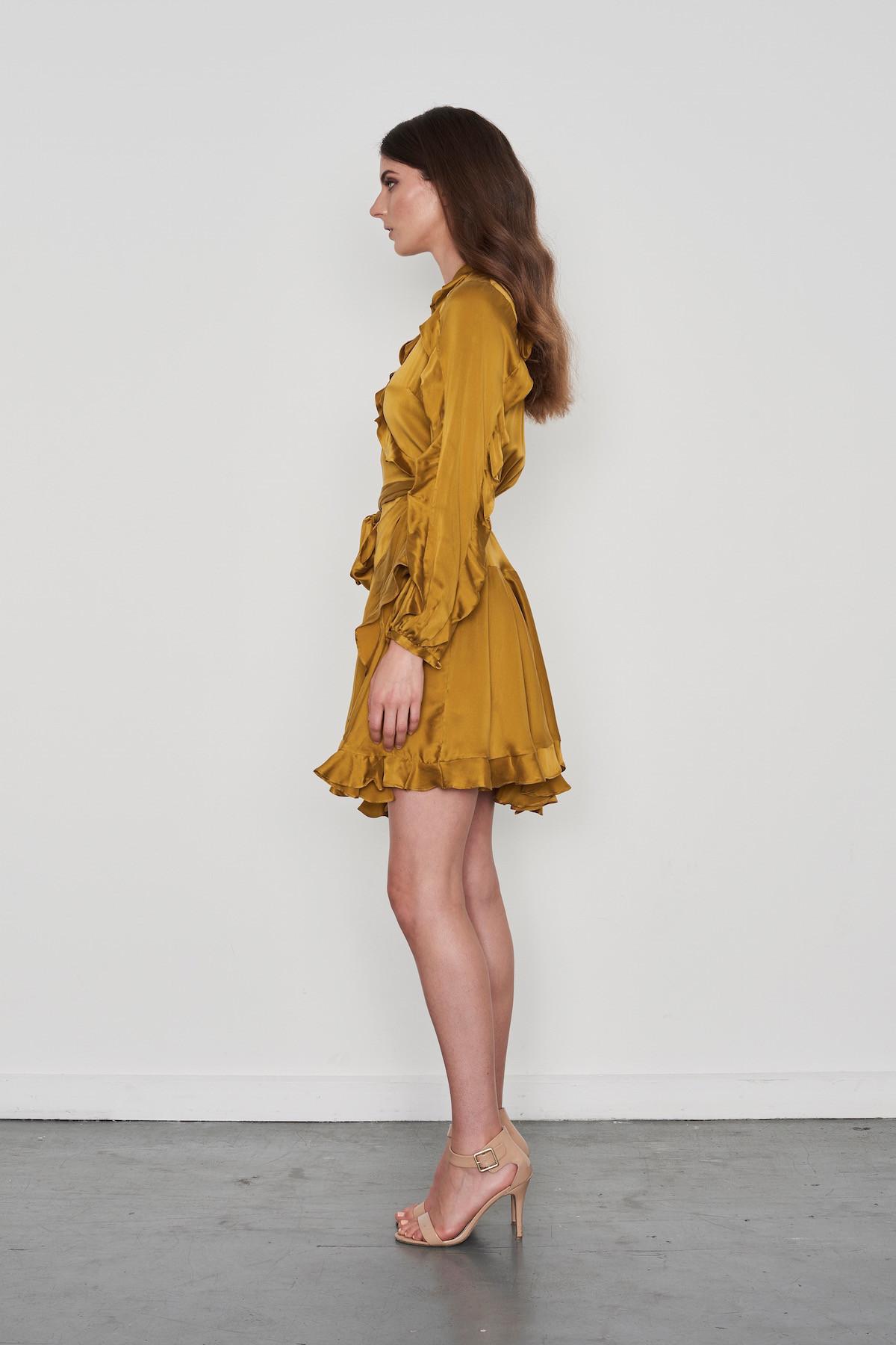 ZIMMERMANN WINSOME FLUTTER ROBE DRESS CITRUS Size 8 - Image 5