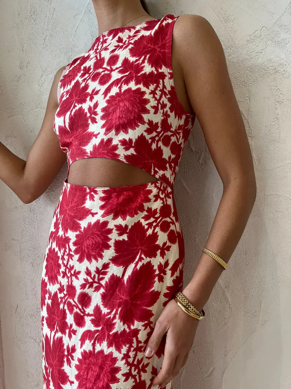Sir the Label Cinta Cut Out Midi Dress in Valentina Floral Print Size 8 - Image 5