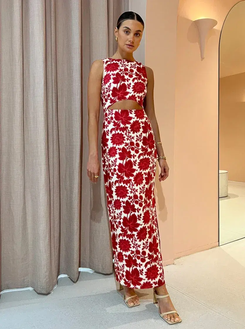Sir the Label Cinta Cut Out Midi Dress in Valentina Floral Print Size 1 - Image 1