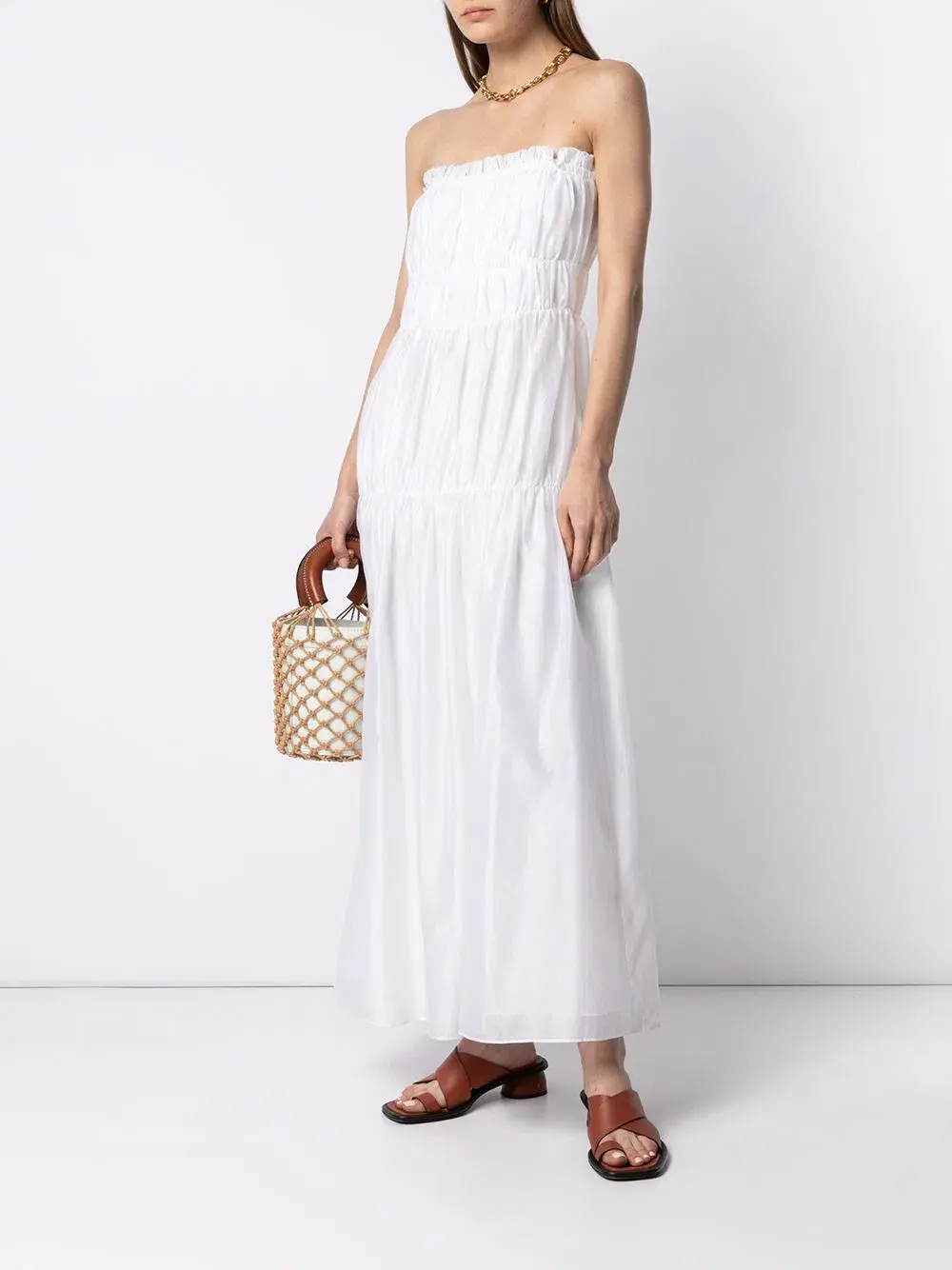 Sir The Label Dimitri Strapless Midi Dress Ivory Size 0 / AU 6 - Image 1