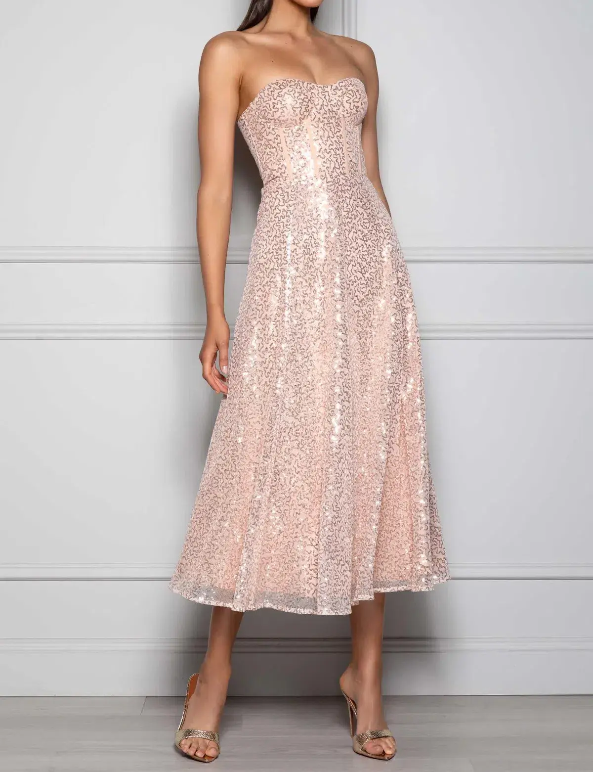 Elle Zeitoune Lana Dress Rose Gold Size 10 - Image 2