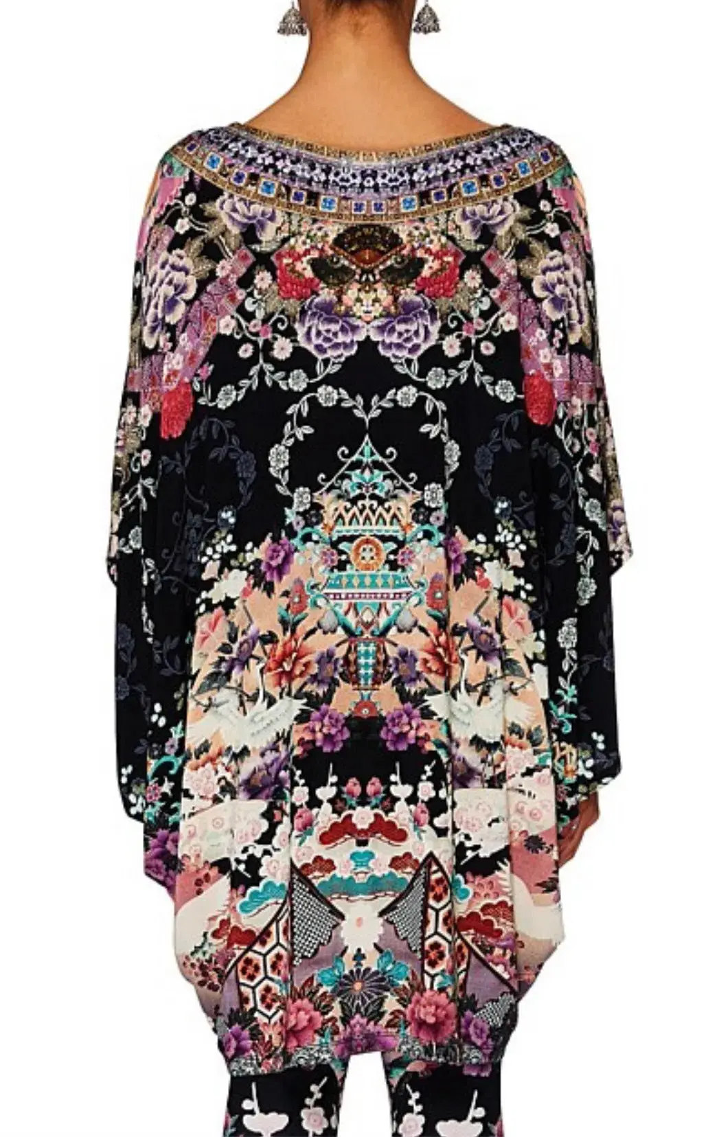 Camilla Bat Sleeve Dress Nights with Her Print One Size - Image 3