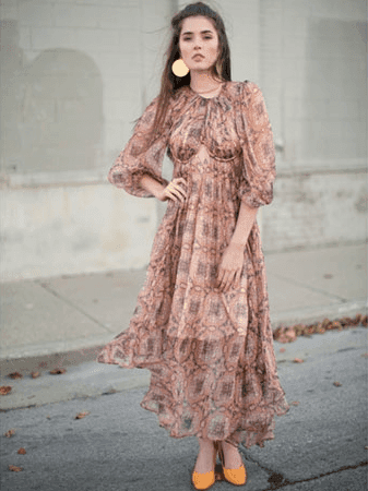Zimmermann Empire Heiress Dress Ochre Konya Size 8 - Image 3