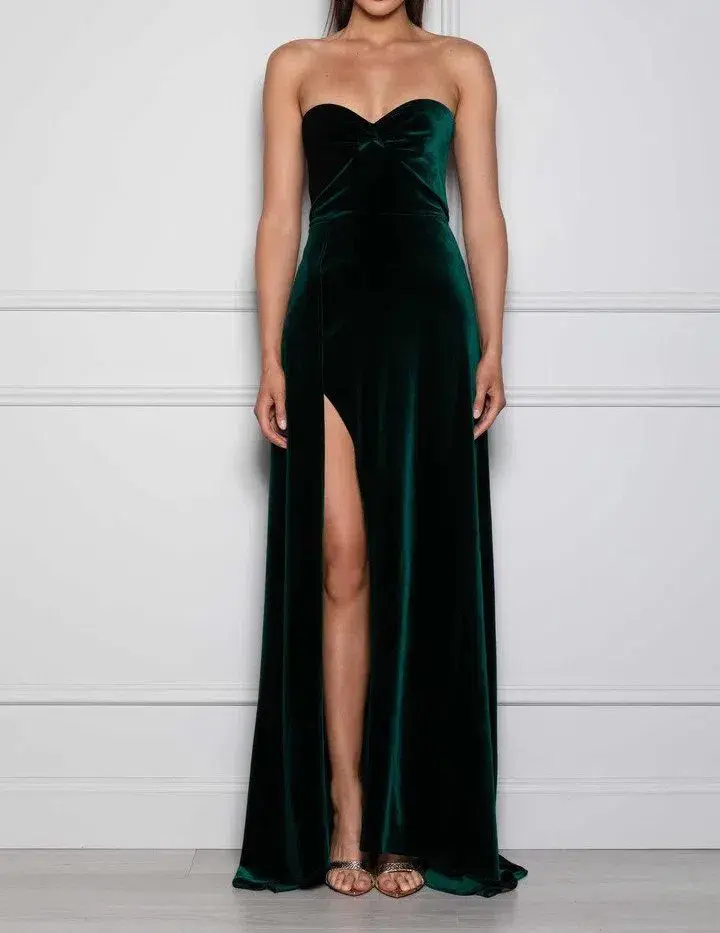 Elle Zeitoune Magnolia Dress Emerald Green Size 8 for rent on The Volte - main image