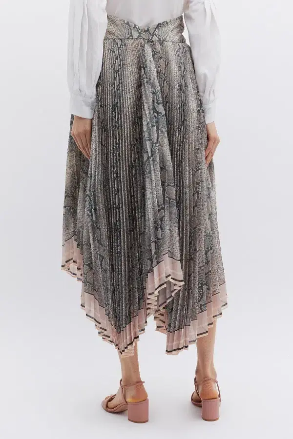 Zimmermann Corsage Pleat Bodice and Twist Front Skirt Set Python Size 1 / Au 10 - Image 3