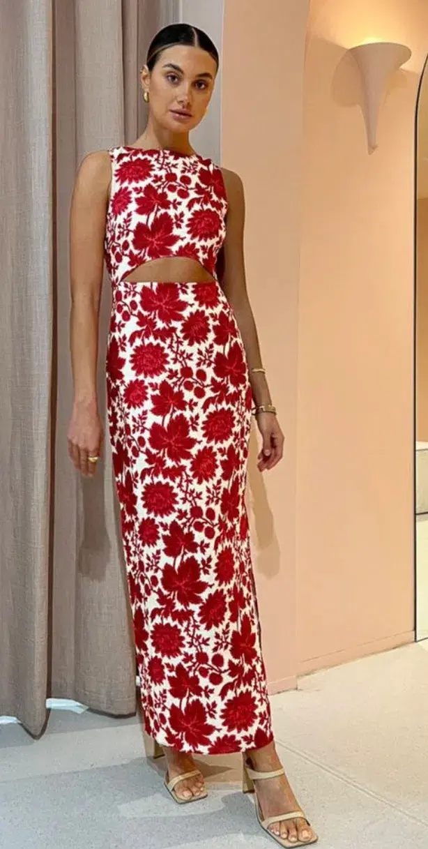 Sir the Label Cinta Cut Out Midi Dress Print Size 3 / AU 12 - Image 1
