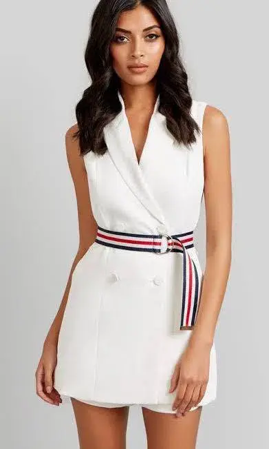 Kookai Ribbon Sleeveless Playsuit White Size 4 - Image 1