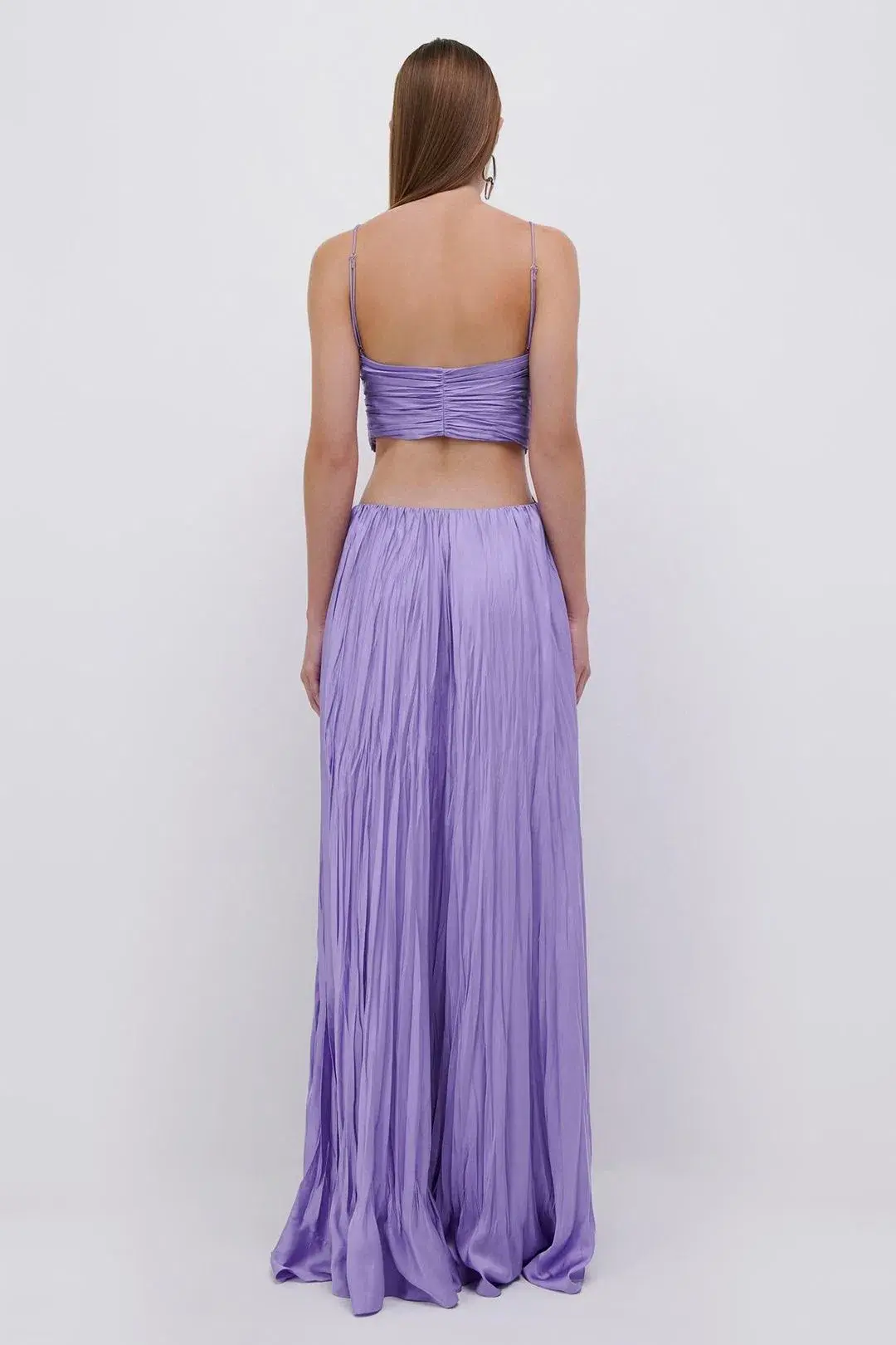 Jonathan Simkhai Marli Pleated Gown Lavender Size 6 - Image 3