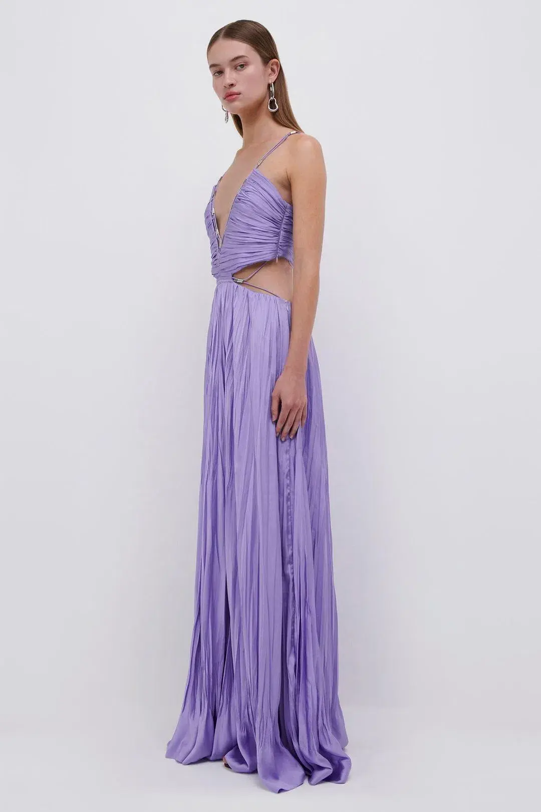 Jonathan Simkhai Marli Pleated Gown Lavender Size 6 - Image 1