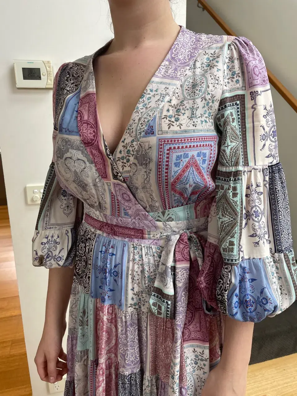 Zimmermann Wrap Midi Dress Multi Zodiac Cards Print Size 2 /Au  12 - Image 3