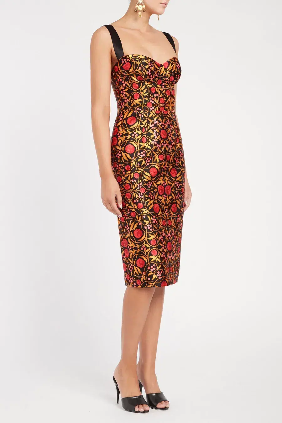 Rebecca Vallance Martine Midi Dress Black Print Size 8 - Image 2