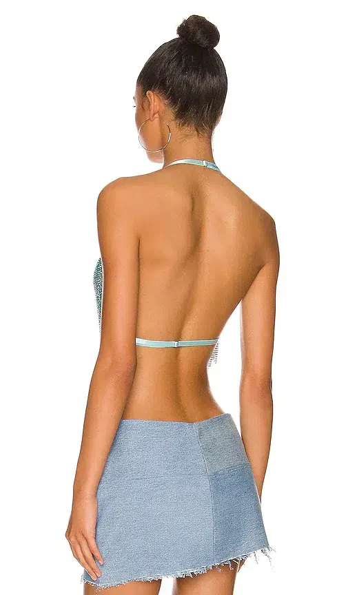 Poster Girl Lyla Crop Top in Cerulean Blue Crystal Size 8 - Image 3