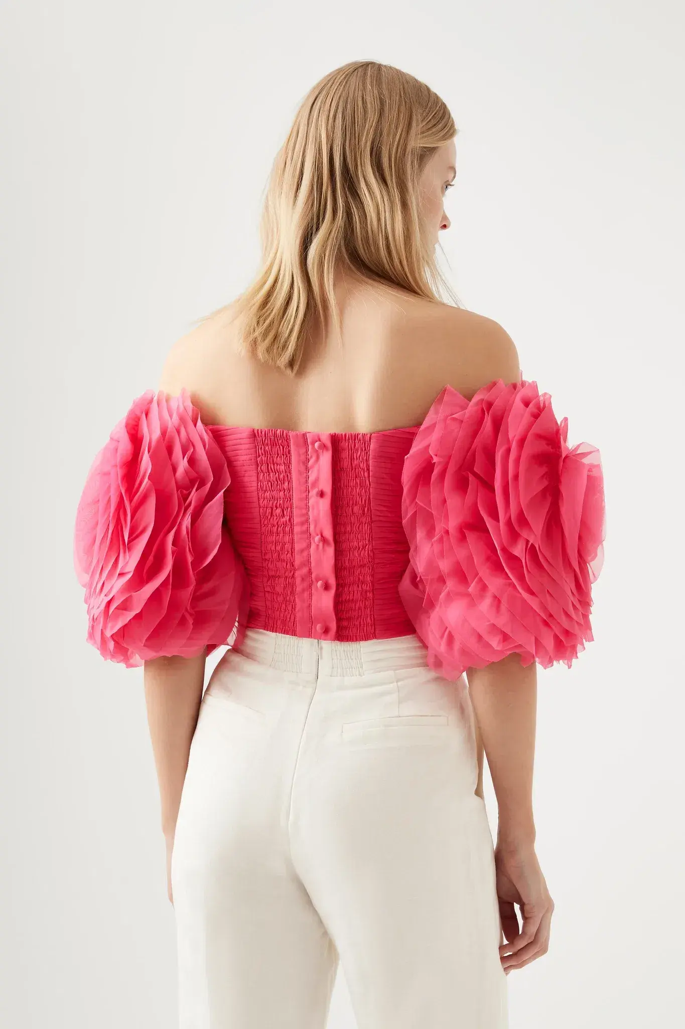Aje Amour Bubble Top Berry Pink Size 8 - Image 3