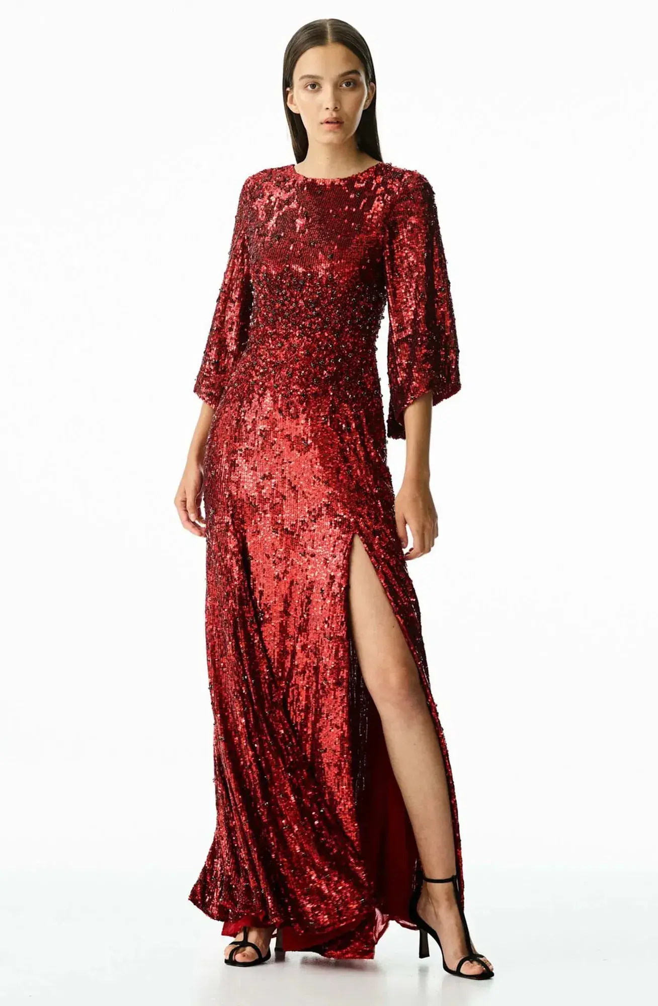 Rachel Gilbert Capella Sequin Gown Red Size AU 8  - Image 5