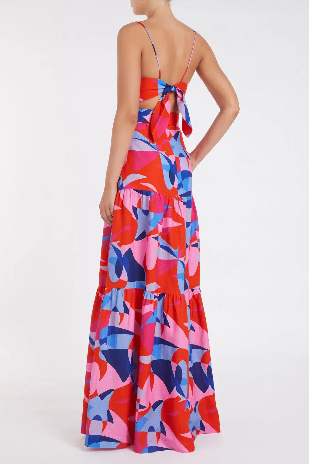 Rebecca Vallance Iggy Cut Out Maxi Dress Print Size 8 for rent on The Volte - main image