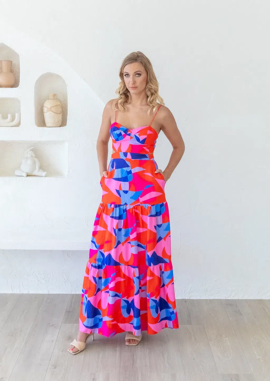 Rebecca Vallance Iggy Cut Out Maxi Dress Print Size 8 for rent on The Volte - main image