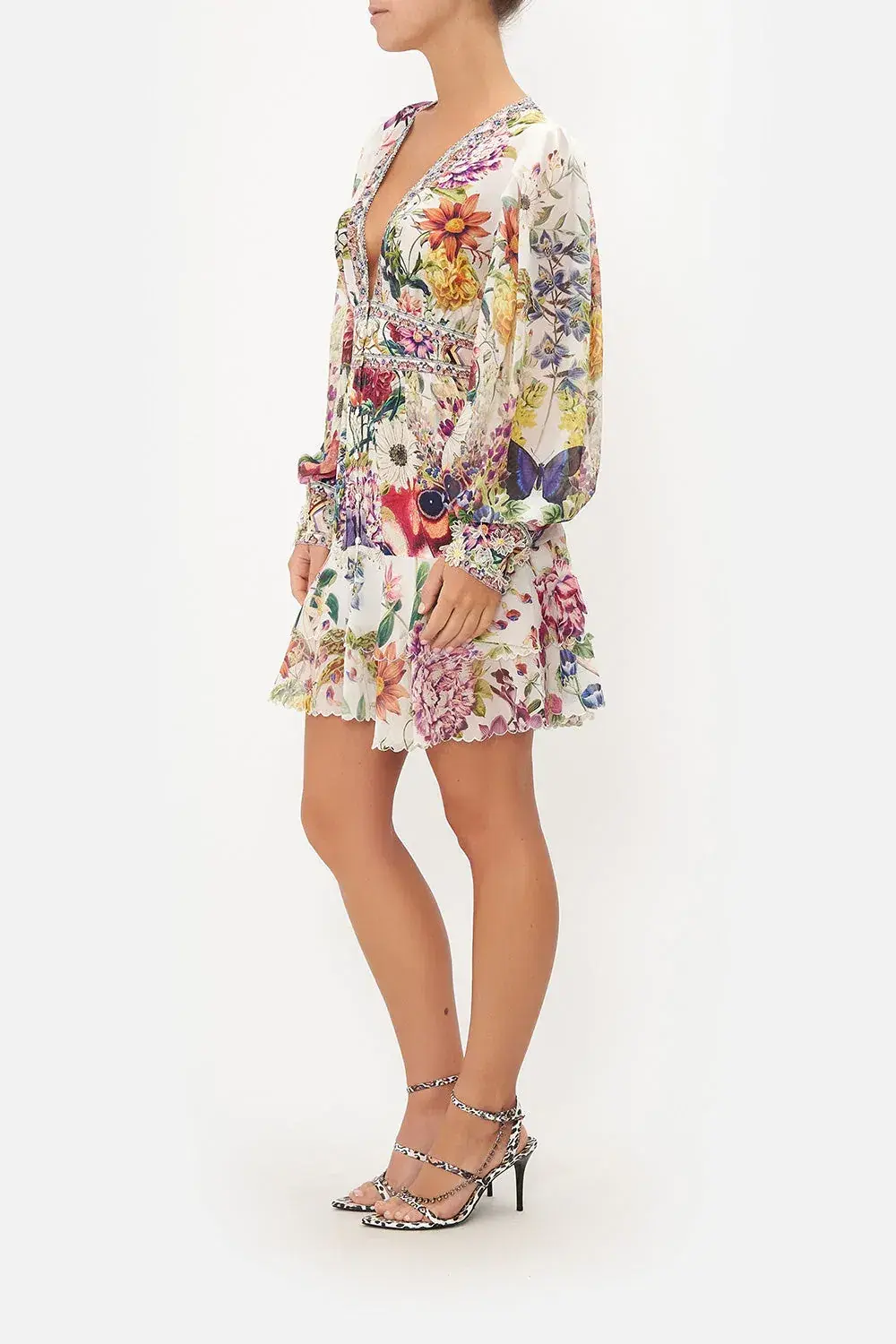 Camilla Button Front Frill Dress Queens Bee Hive Print Size 6 - Image 4