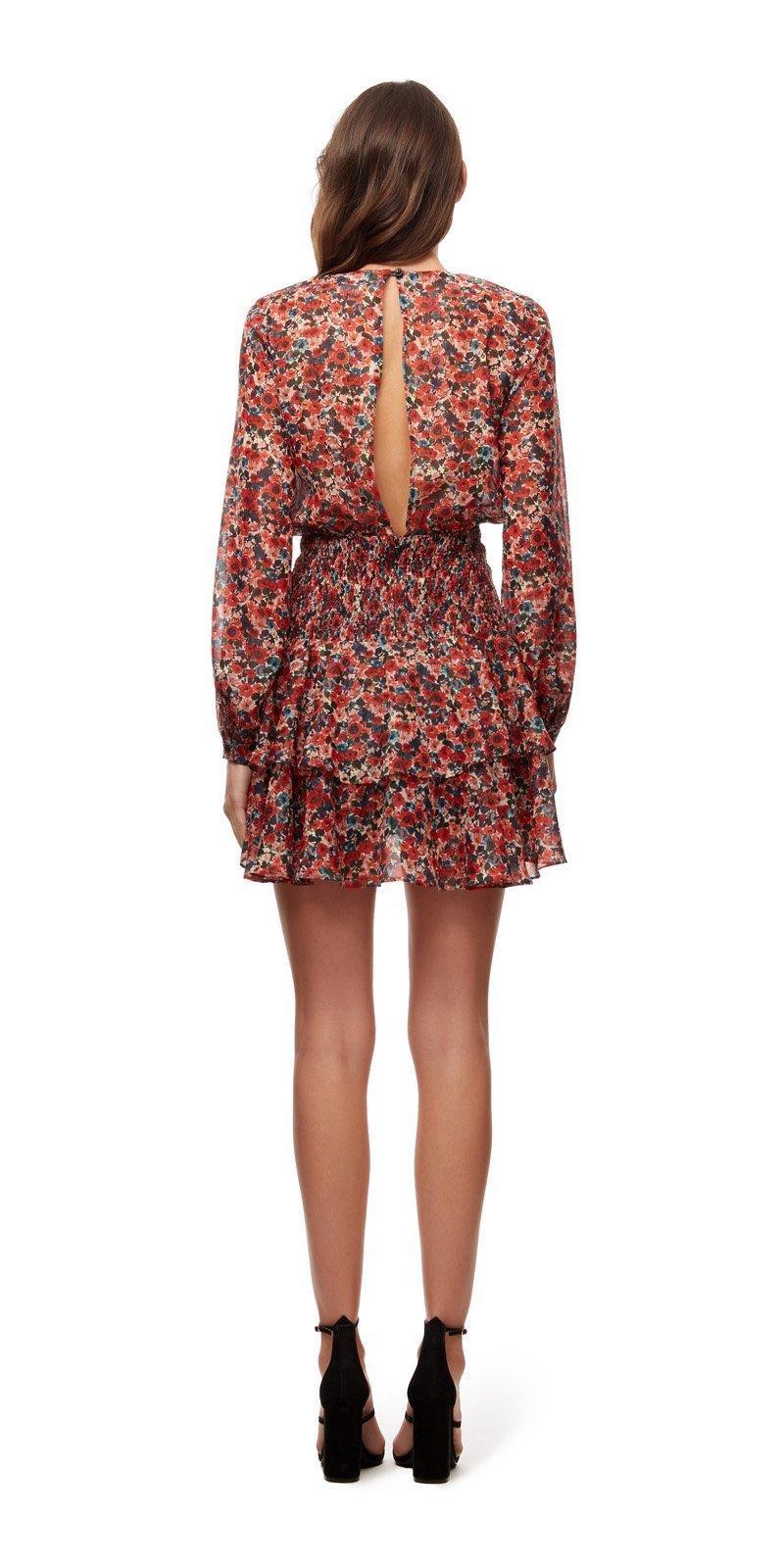 KOOKAI - BOUQUET RED FLORAL DRESS - SIZE 6 - Image 3