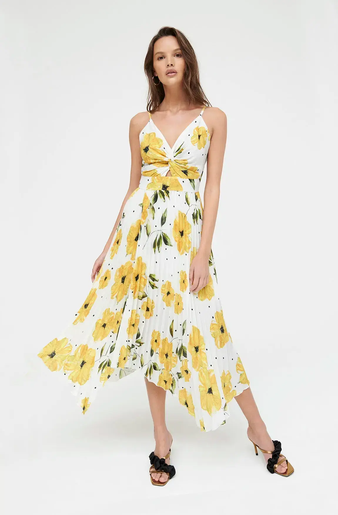 Sheike Bright Blooms Floral Midi Dress Print Size 6 - Image 1