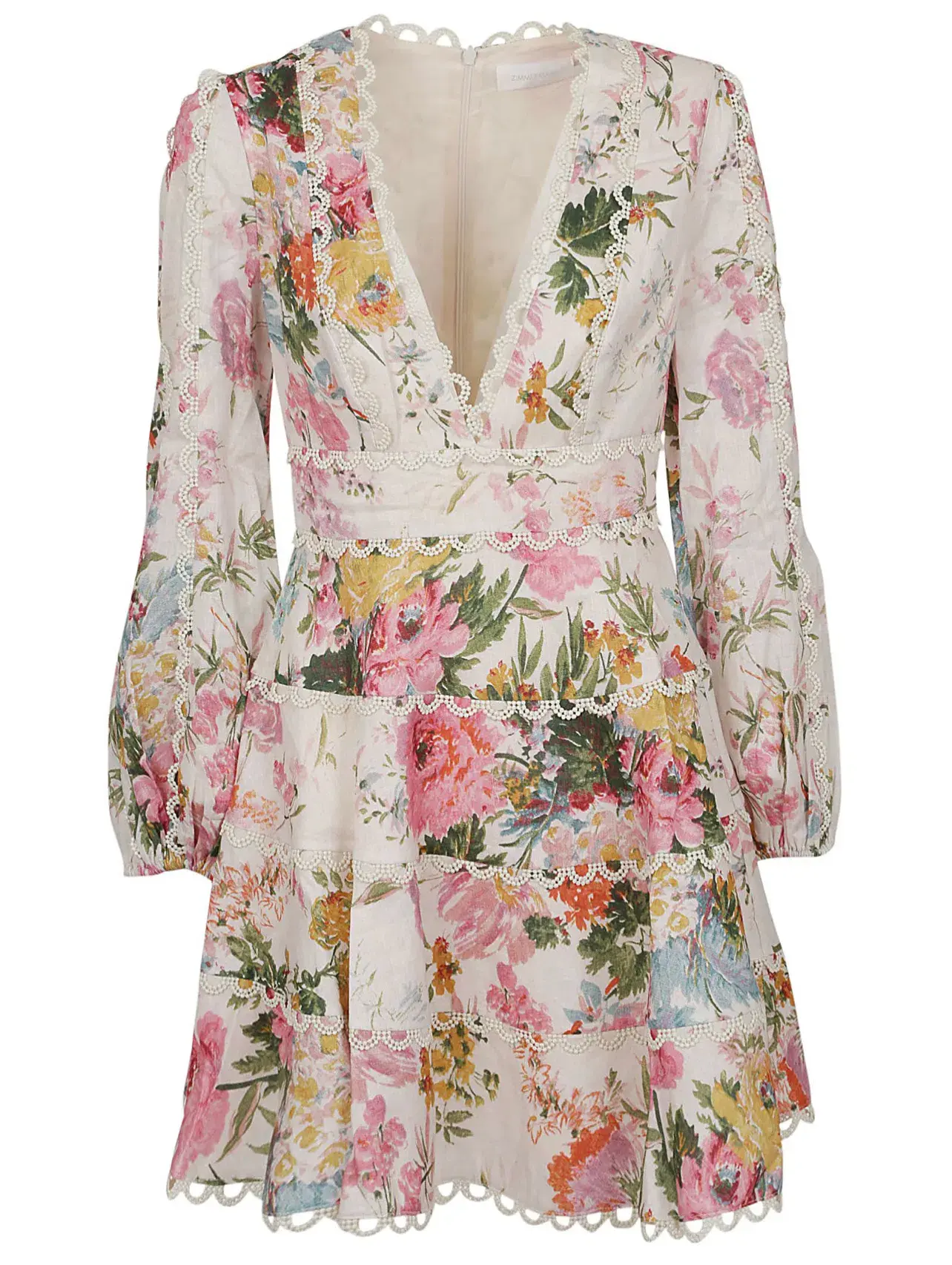 Zimmermann Heathers Flounce Mini Dress Garden Floral Size 2 / Au 12 - Image 5