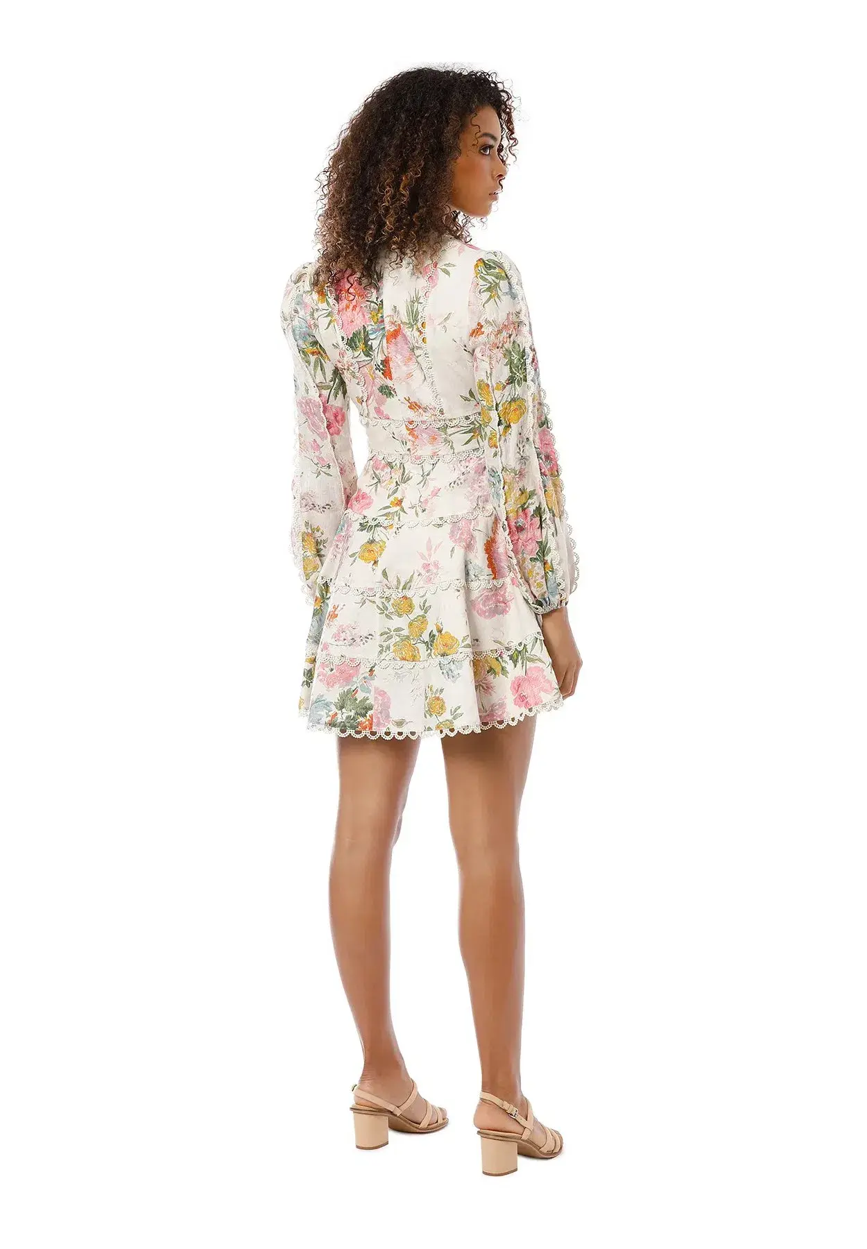 Zimmermann Heathers Flounce Mini Dress Garden Floral Size 2 / Au 12 - Image 4