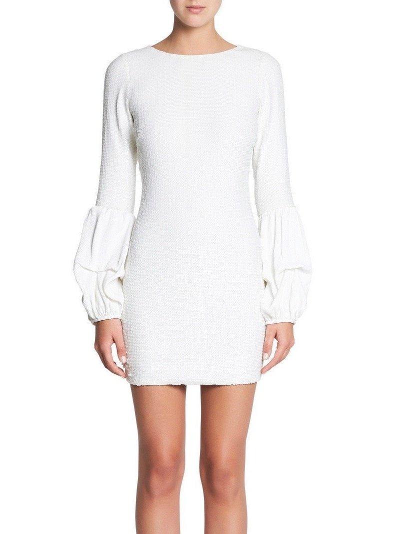 MANNING CARTELL PARTY SEQUENCE WHITE DRESS SIZE 6 - Image 1