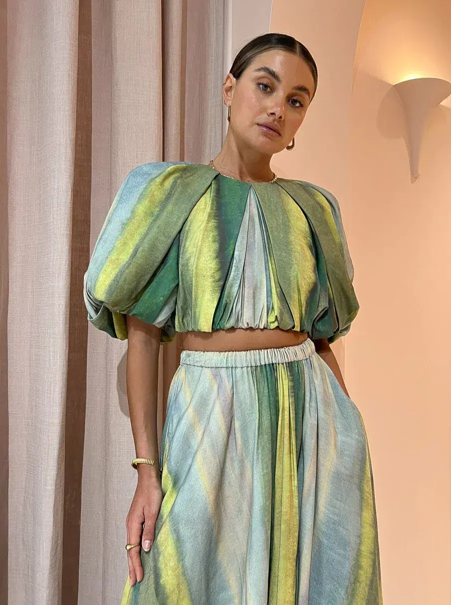 Acler Cumberland Top and Skirt Set Print Size 10 - Image 2