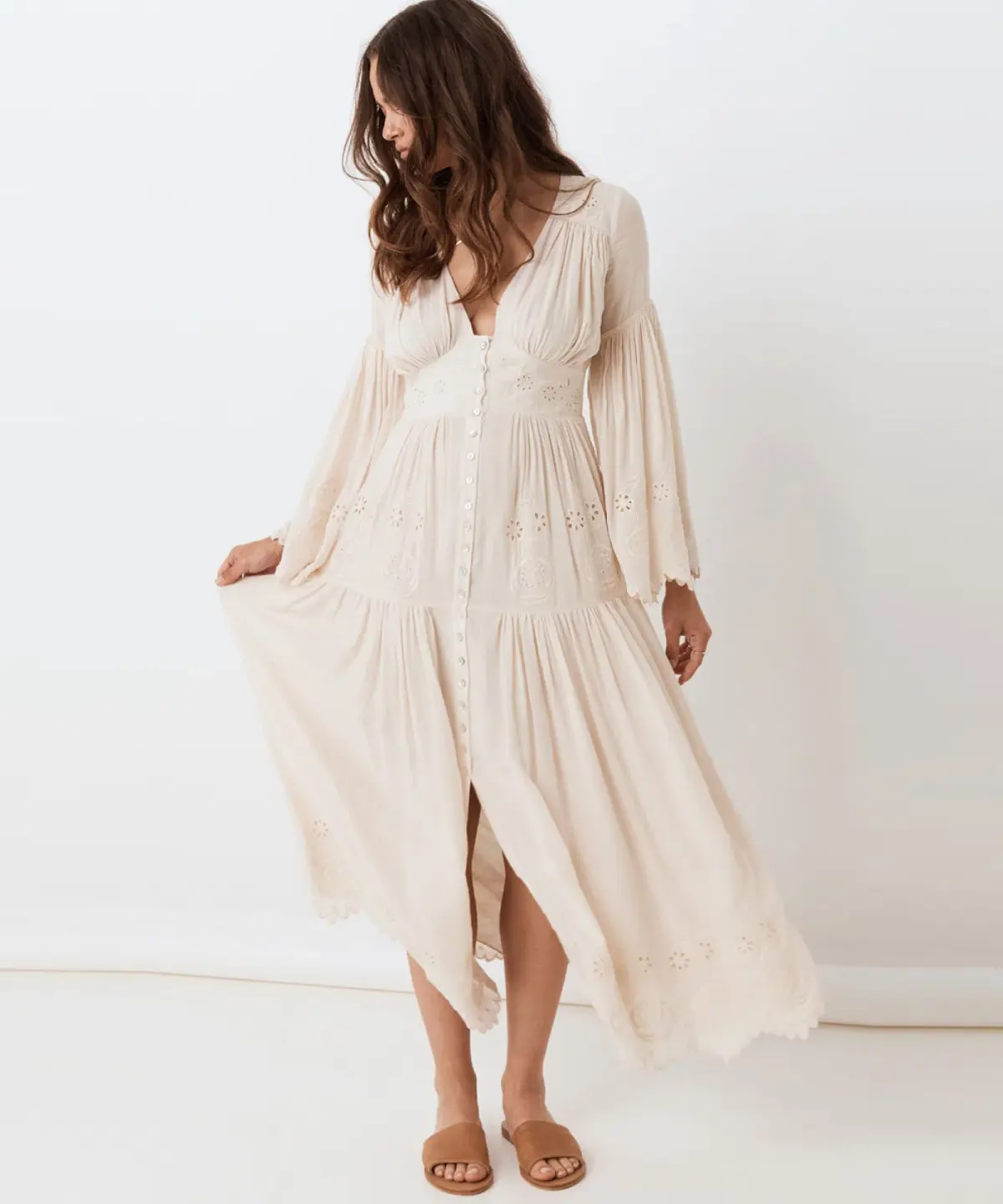Spell Imogen Gown Cream Size M/Au 10 - Image 1