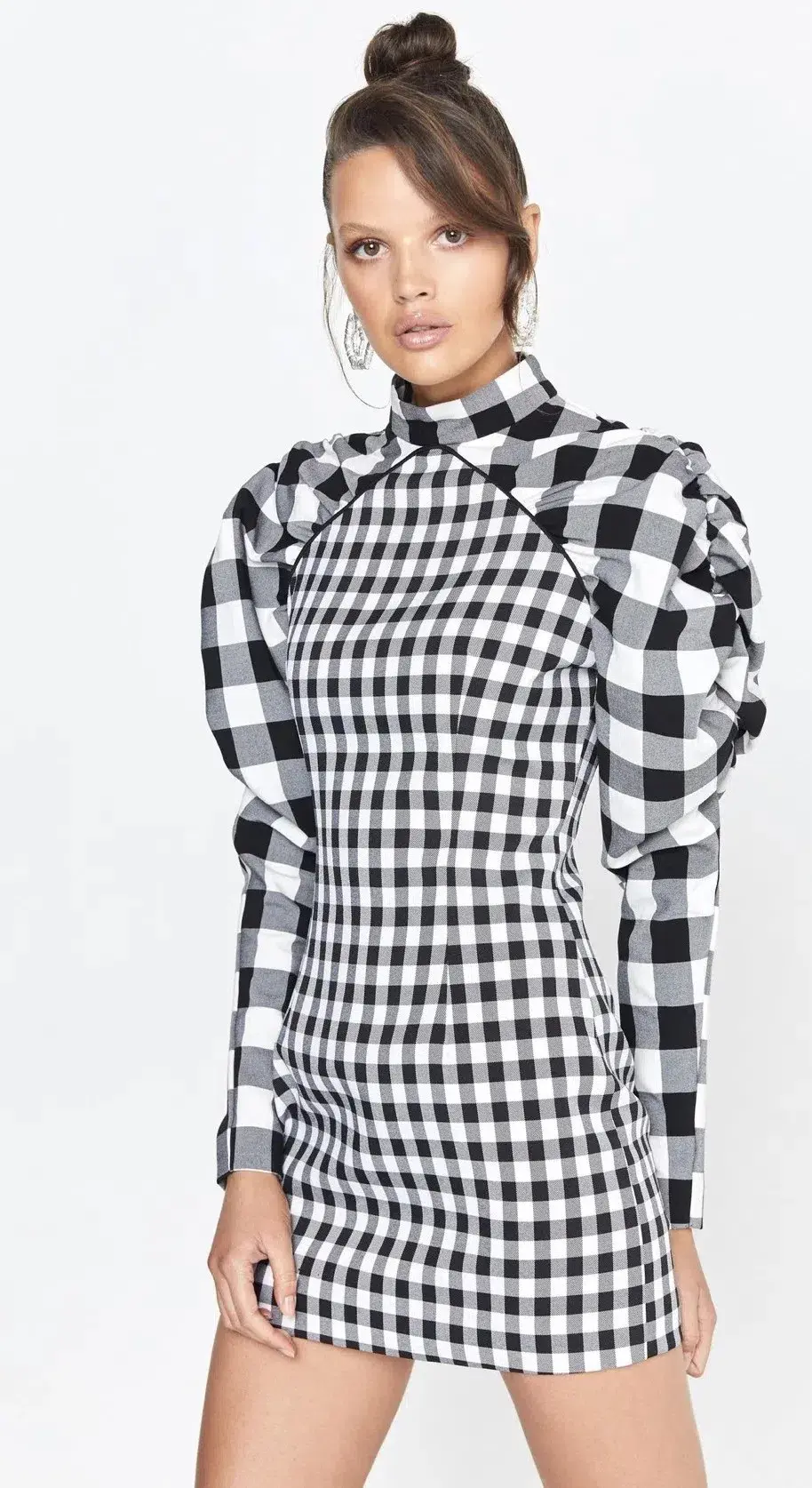 Mossman Cross Check Mini Dress Print Size 8 - Image 3