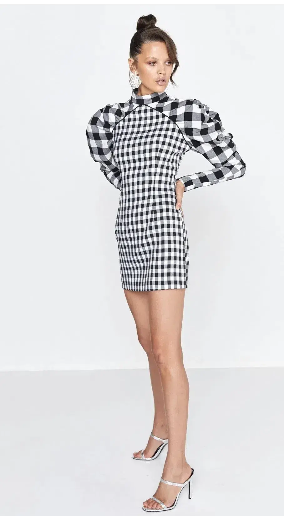 Mossman Cross Check Mini Dress Print Size 8 - Image 1