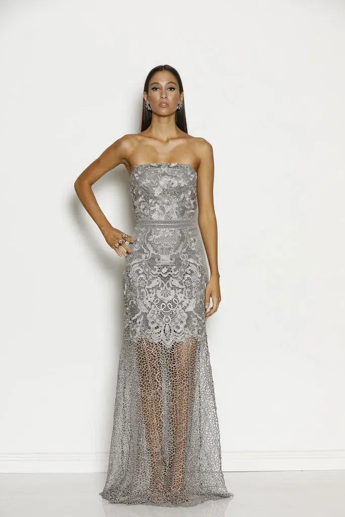 Grace & Hart Adele Gown Silver Size 14 - Image 1