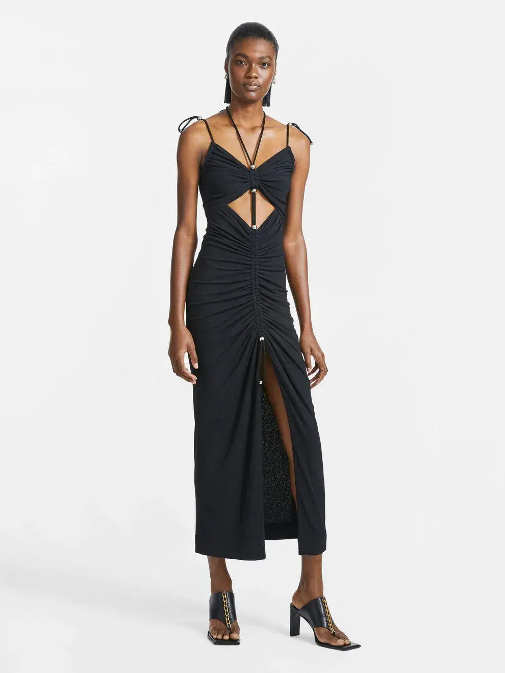 Dion Lee Gathered Butterfly Dress Black Size 8 - Image 1
