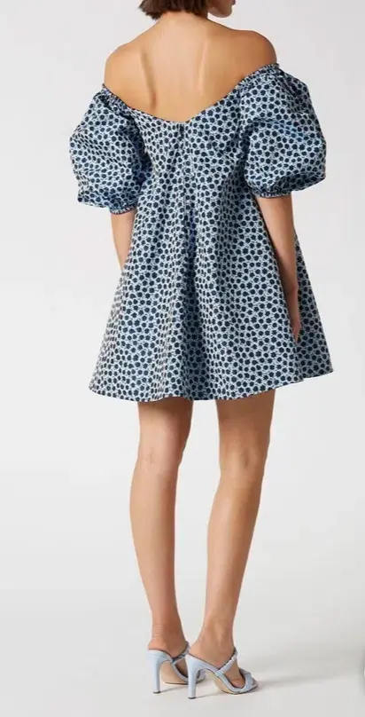 Scanlan Theodore Floral Trapeze Mini Dress Blue Size 6 - Image 3