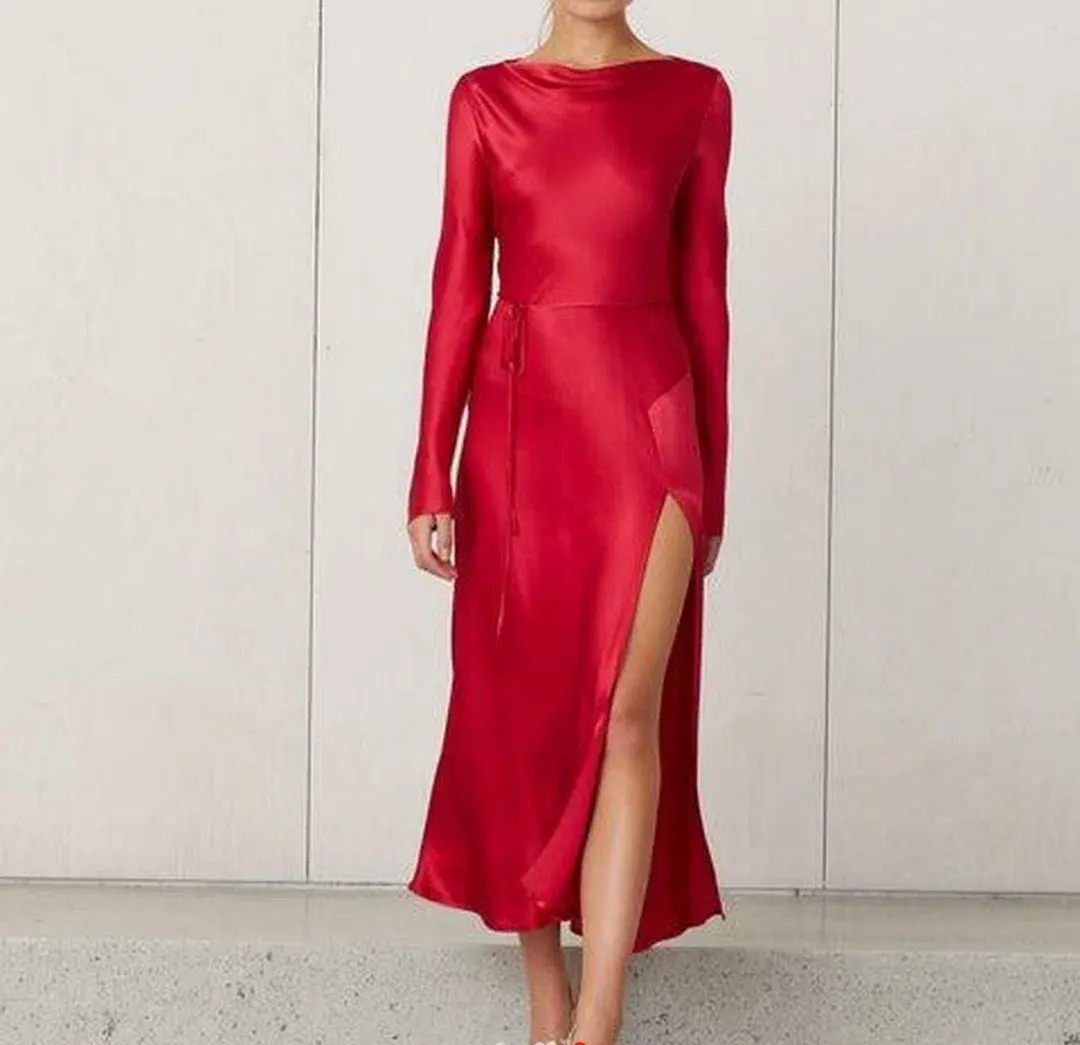 Bec & Bridge Vision Of Love Long Sleeve Dress Red Size 8 - Image 2