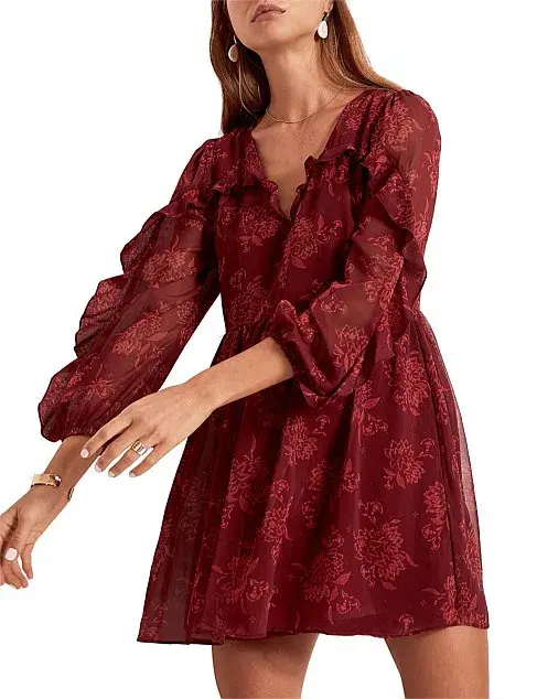 Steele Sahara Mini Dress Maroon Size Small - Image 2