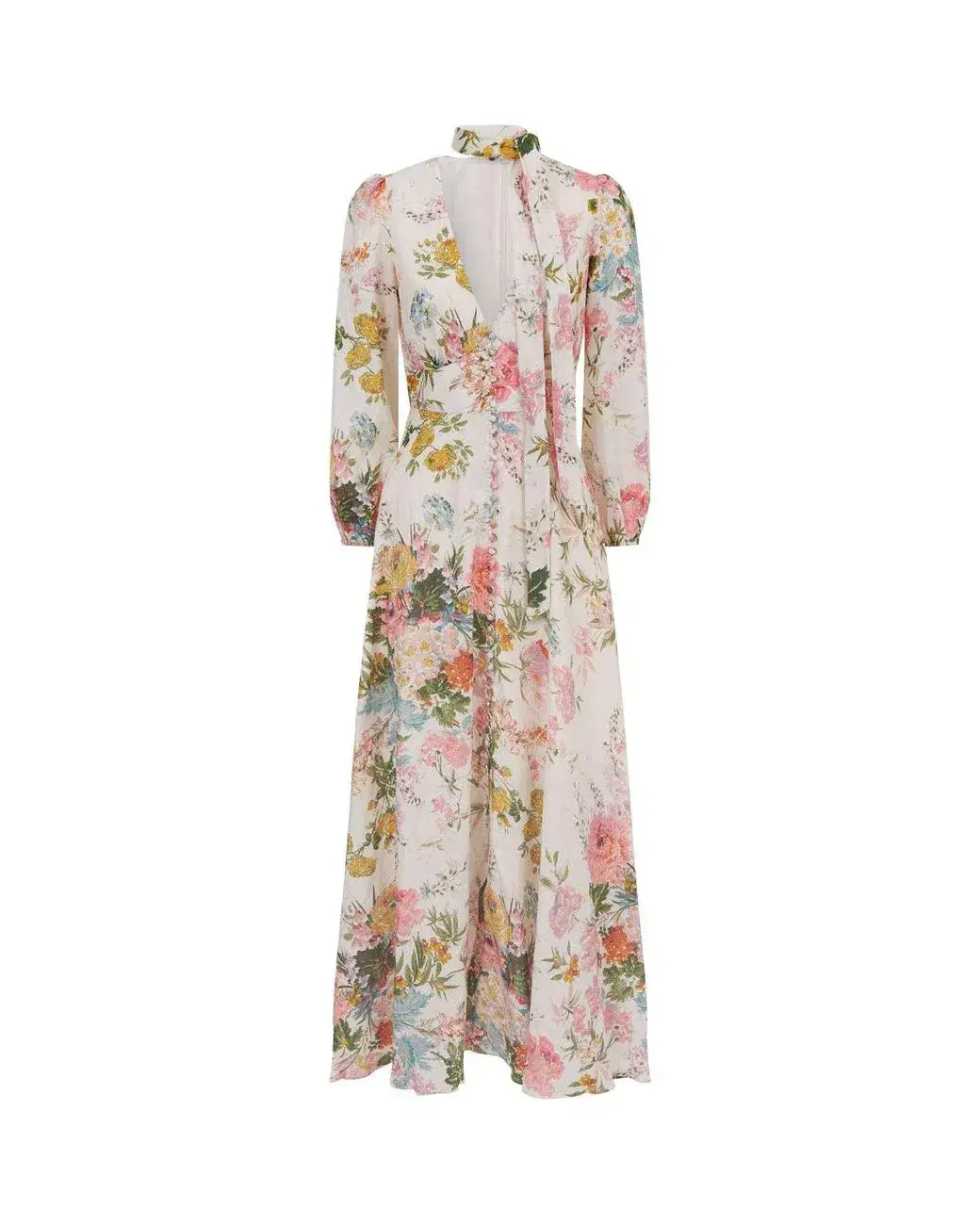 Zimmermann Heathers Plunge Long Maxi Dress Garden Floral Size 2 / AU 12   for rent on The Volte - main image