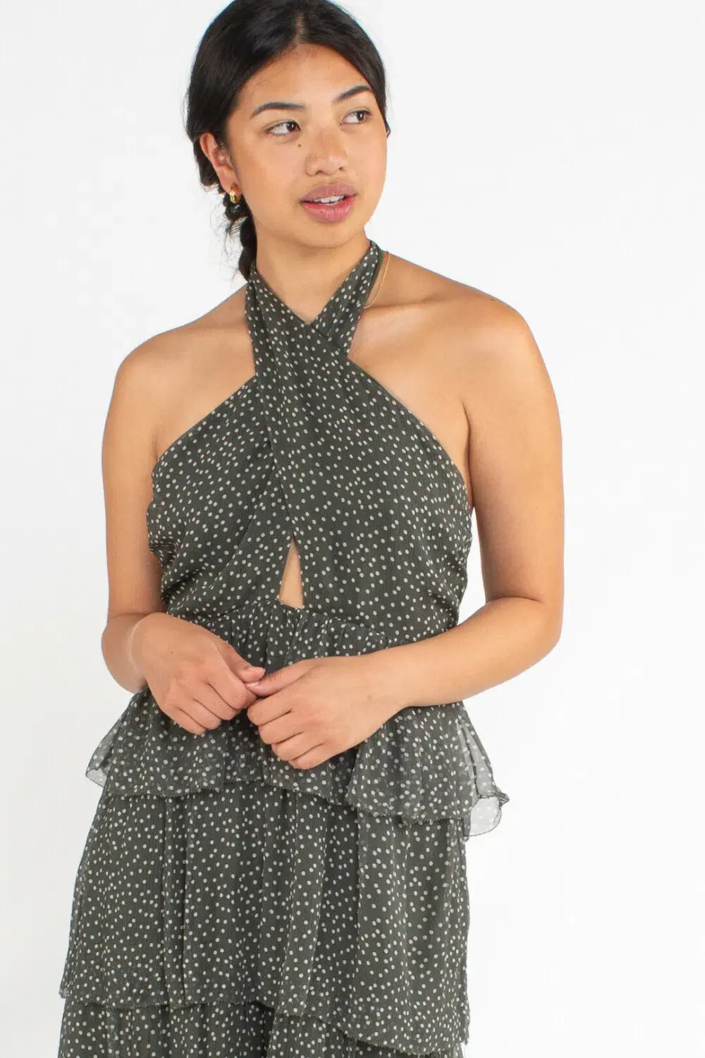 Sir the Label Isabella Halter Gown Green Print Size 1/ Au 10 - Image 2