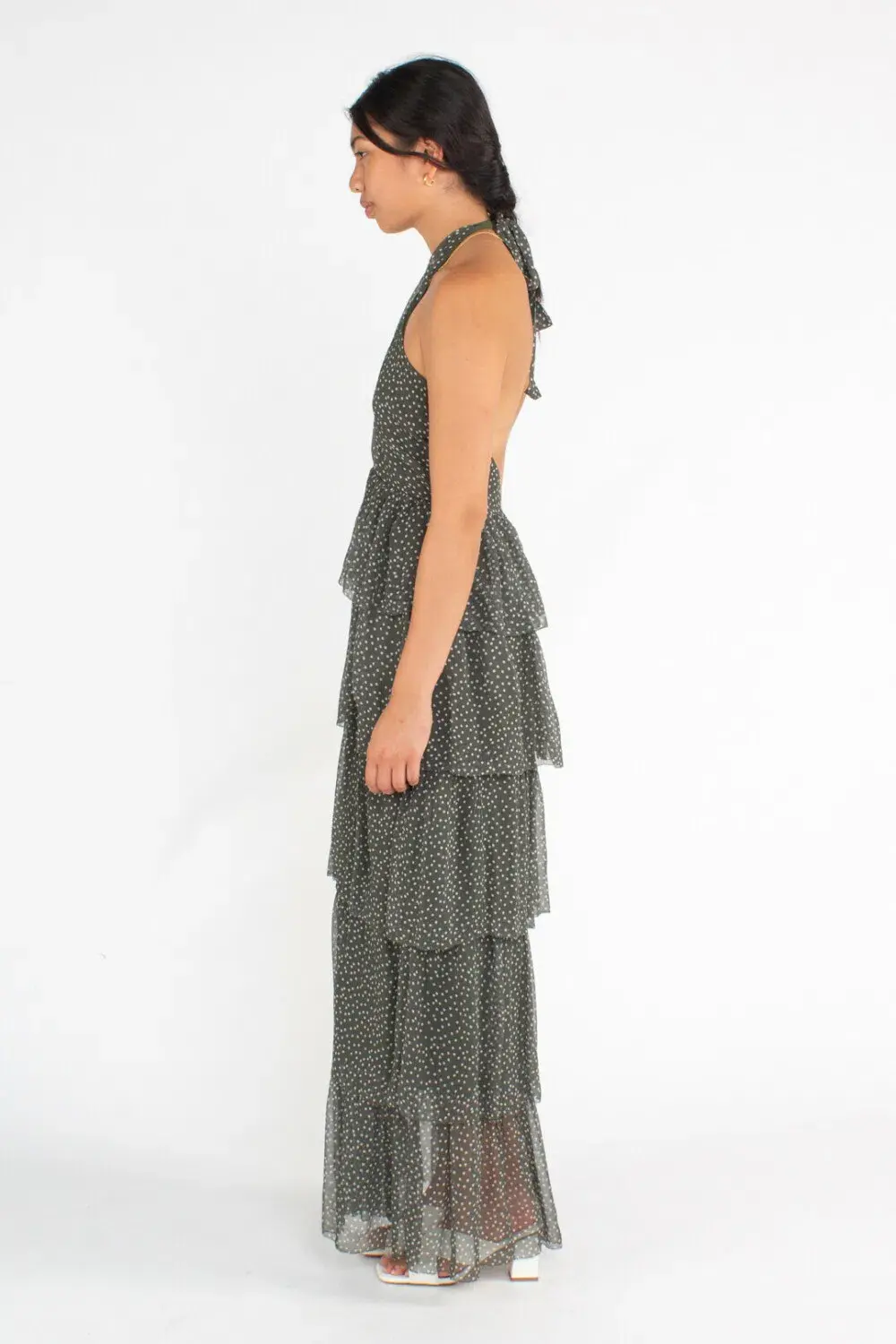 Sir the Label Isabella Halter Gown Green Print Size 1/ Au 10 - Image 3