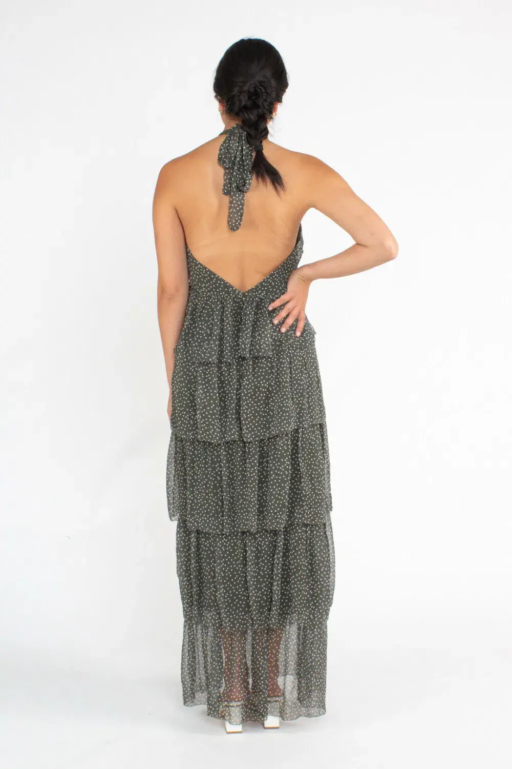 Sir the Label Isabella Halter Gown Green Print Size 1/ Au 10 - Image 4